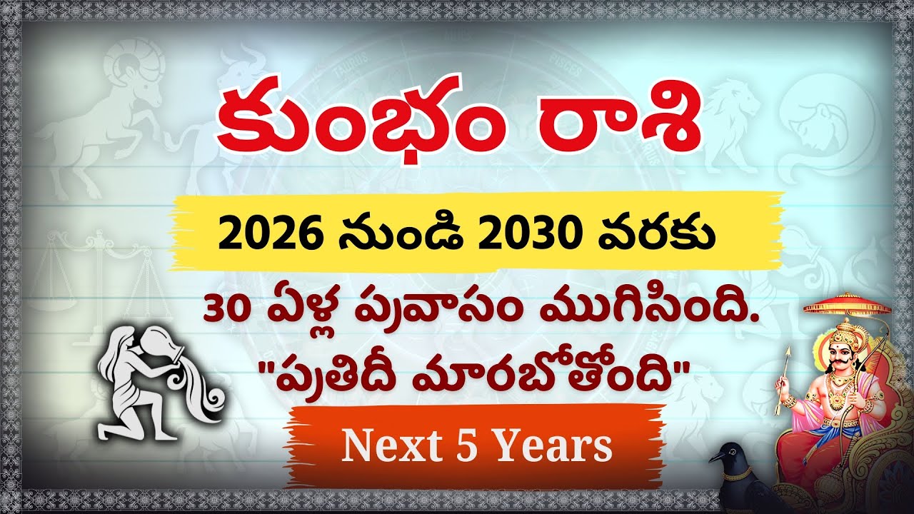 కుంభ రాశి: ఏలినాటి శని గండం గట్టెక్కింది! 2026-2030 ఇక మీకు తిరుగులేదు | Kumbha Rasi 2026-2030
