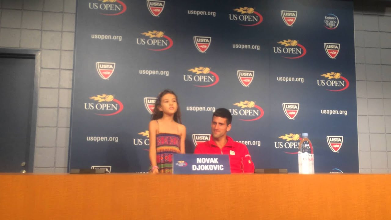 Novak introducing 9 yr old Zia Victoria at Press Conference YouTube