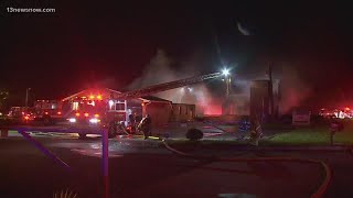 Chesapeake firefighter injured while battling massive church fire