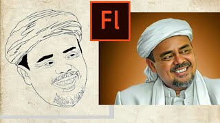 Menggambar Sket Habib Riziq dengan Adobe Flash screenshot 4