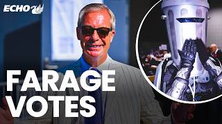 Farage CASTS his vote in a HISTORIC by-election as he goes HEAD-TO-HEAD with Count Binface