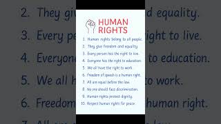 Human Rights 10 Lines Essay Easy English