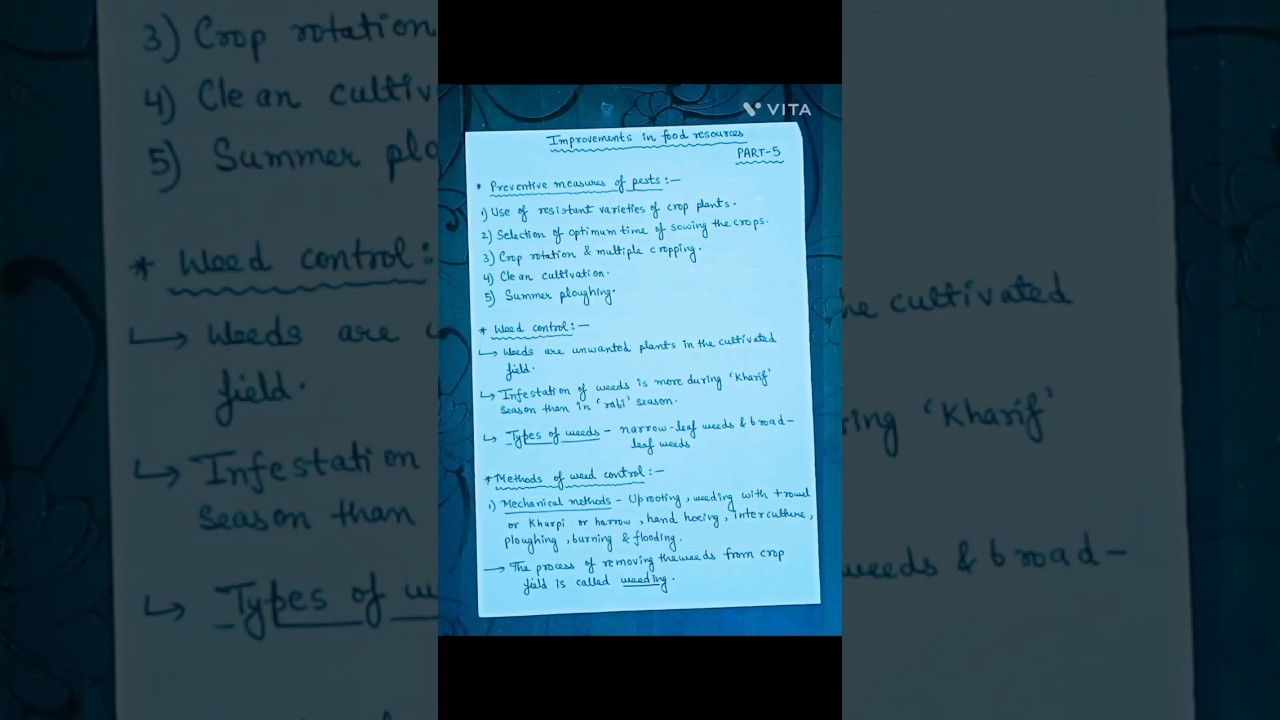 Weed control & Storage of grain Part5 | Improvements in food resources class 9th | 