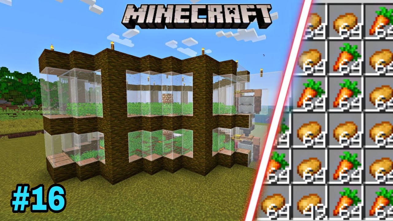 I make Automatic Carrot and Potato farm 😃😄 in Minecraft (Minecraft