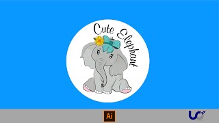 How to Draw Cute Elephant Cartoon illustration | Adobe illustrator Vector