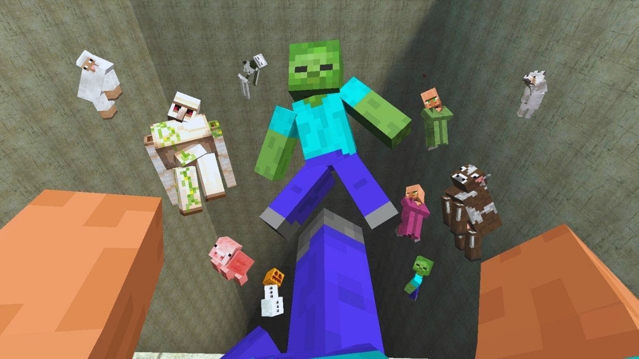 TÜM MİNECRAFT CANAVARLARINI ÇUKURA SPARTAN KİCK İLE ATIYORUM BUNE BÖYLE GARRY'S MOD