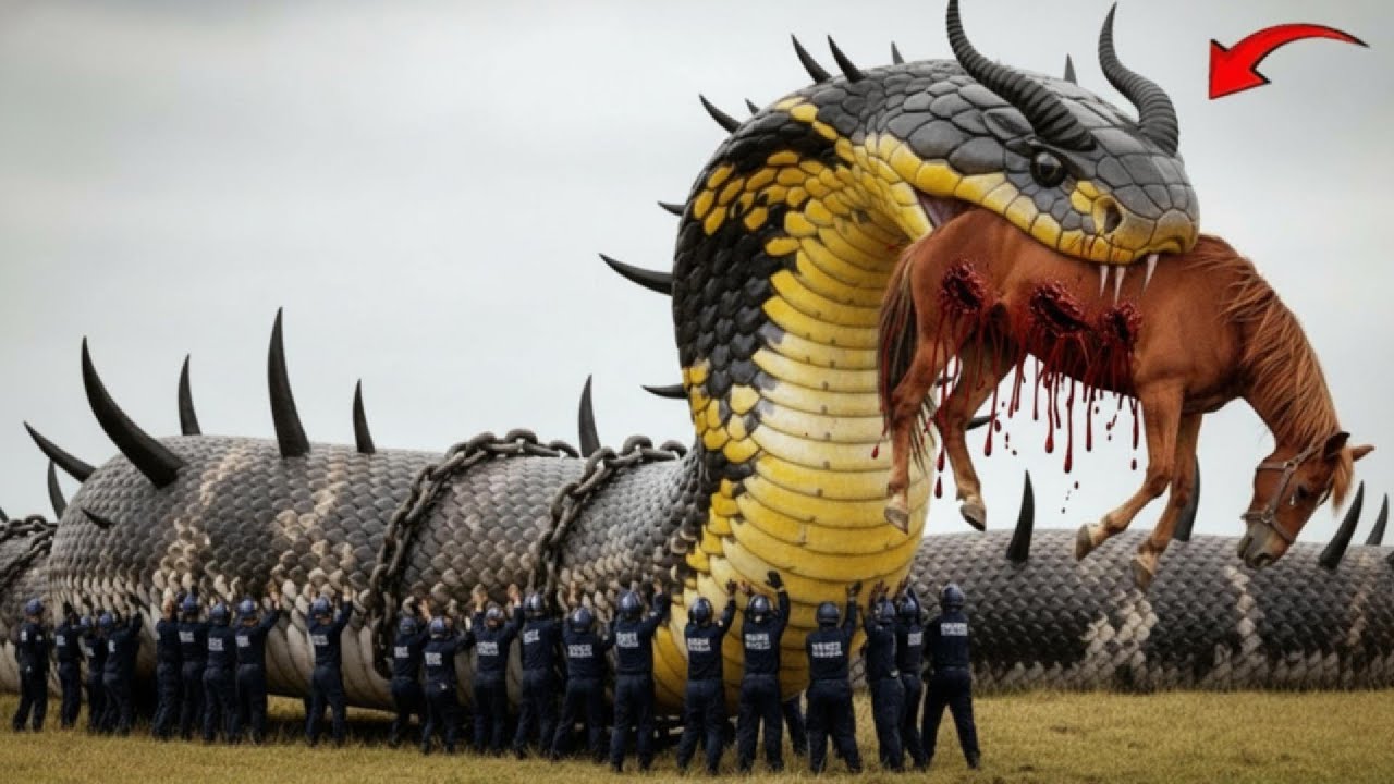 Real Life Rescue Team Saves a Wild Horse from Giant King Cobra 🐎🐍