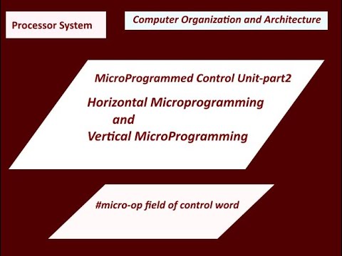 Microprogrammed Control- part2(Horizontal and Vertical Microprogramming)