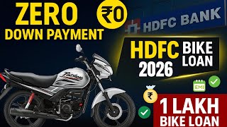HDFC Two Wheeler Loan | HDFC Bike Loan of 1 Lakh | Zero Down payment Bike Loan | Interest Rate, Fees