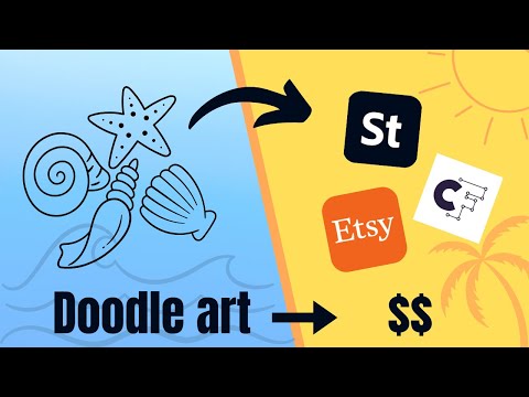 How to Create & Sell Summer Doodle Clipart | Easy Digital Products for Beginners