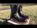 Renavgoods engineer boots in dark brown oiled shinki horsehide