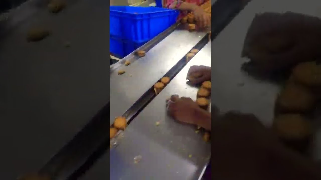 cream biscuit packaging process in food factory 
