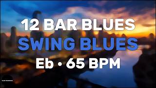 12 Bar Blues in Eb │ Swing Blues Backing Track │ 65 BPM (Guitar Quartet)