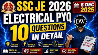SSC JE 2026 Electrical Engineering PYQ | 10 Most Important Questions (Part 6) | #selection #sscje 