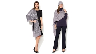 IMAN Global Chic Luxe Sequin Wrap and Soft Knit Wrap