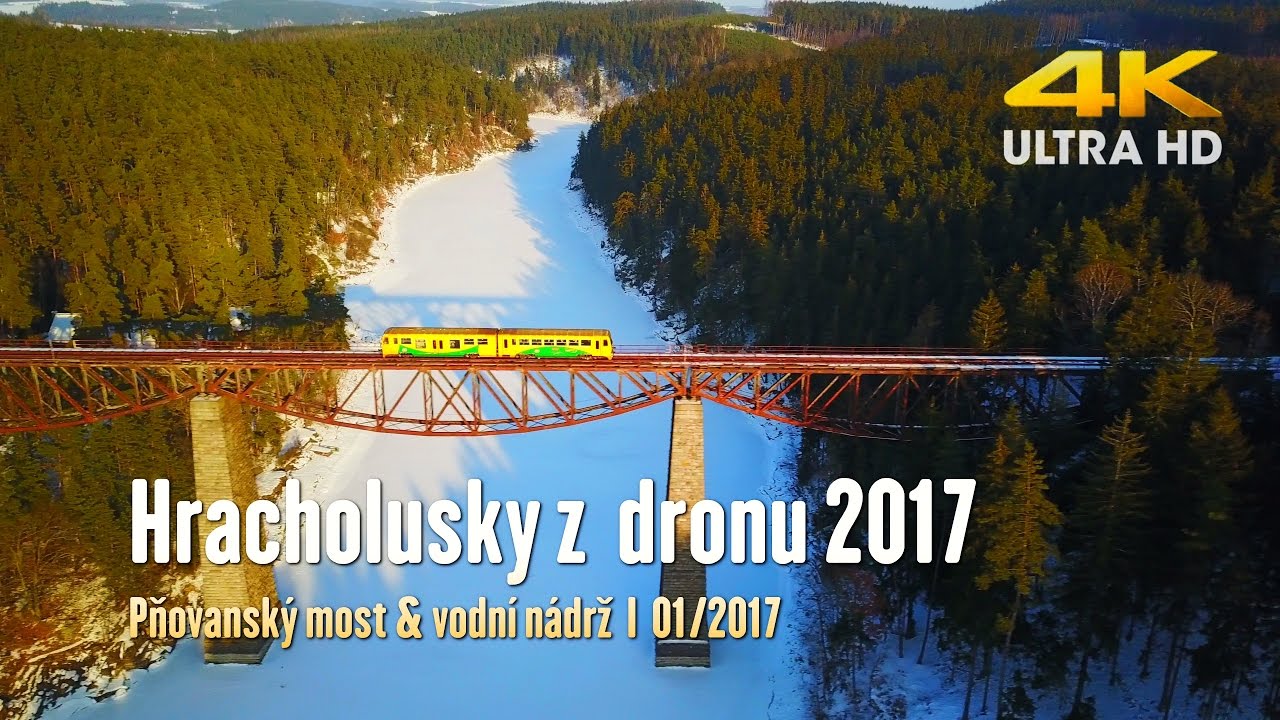 Hracholusky | Pňovanský most z dronu v zimě 2017 | DJI Mavic Pro | 4K UHD