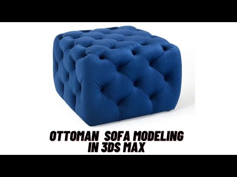 Chesterfield sofa modeling in 3ds max | Ottoman modeling | 3d modeling | Esthetic space decor