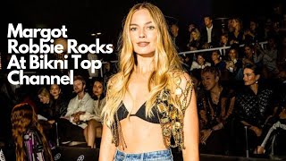 Margot Robbie Rocks Bikini Top With Beaded Vest At Chanel Event