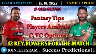 REN vs STR BBL 48th MATCH DREAM11 PREDICTION / TAMIL screenshot 5