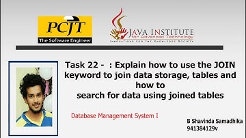 Use the JOIN keyword to join data storage, tables and how tosearch for data using joined tables