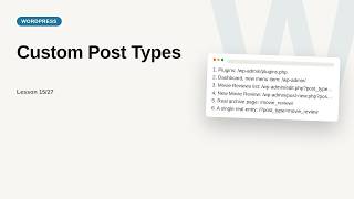 Custom Post Types | WordPress Tutorial for Beginners