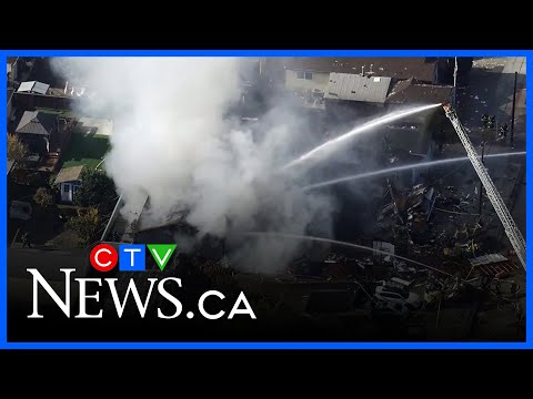 Aftermath of a gas explosion in a San Francisco Bay Area neighbourhood