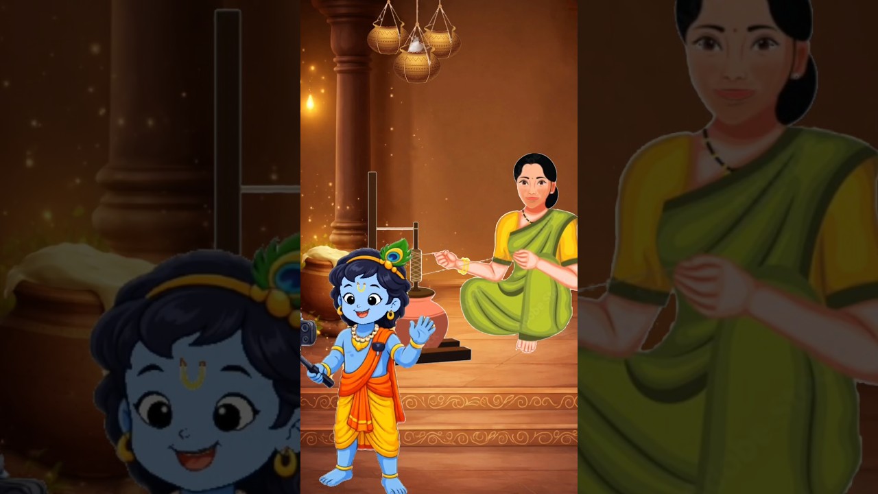 बाल कृष्ण बना Vlogger 😍📸 | Cute Krishna Short | 