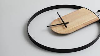 QI004854 - Clockswise 20" Industrial Style Modern LED Wall Clock Wood and Metal Round Black Frame screenshot 5