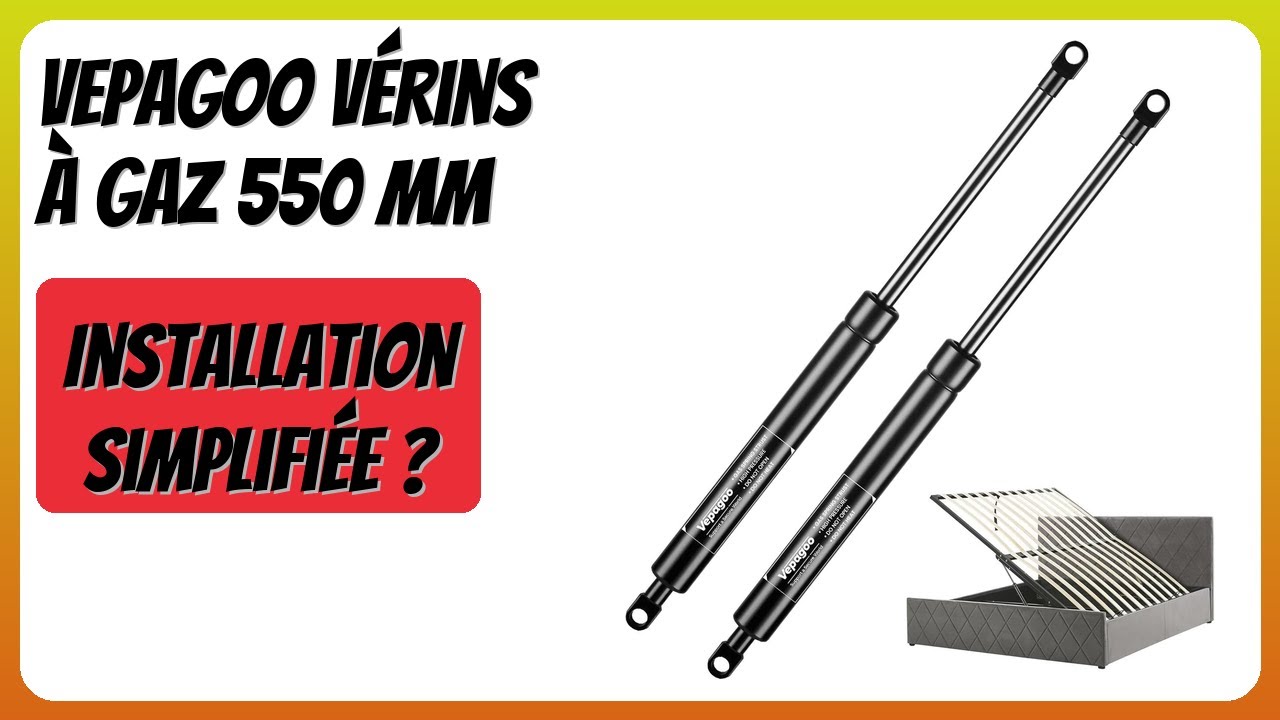 Lot De 2 Vérins à Gaz 580 Mm 890 N (90 Kg) - Support Réglable Pour Couvercles Et Charges Lourdes
