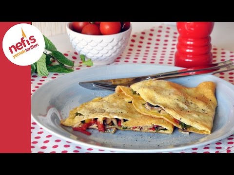 Biberli Mantarlı Omlet | Sebzeli Yumurta Tarifi