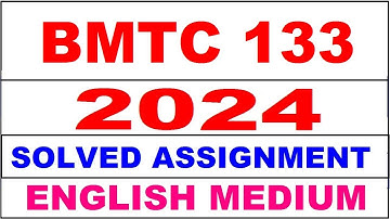 bmtc 133 solved assignment 2023-24 | bmtc 133 solved assignment in english 2024 | bmtc 133 2024