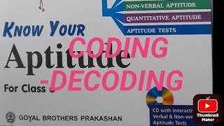 Coding and Decoding | Class 6 | Know Your Aptitude Book | Goyal Brothers Prakashan Solutions