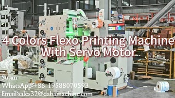 DABA 320mm 4 Colors Flexo Printing Machine With Servo Motor Driven #label #labelprintingmachine