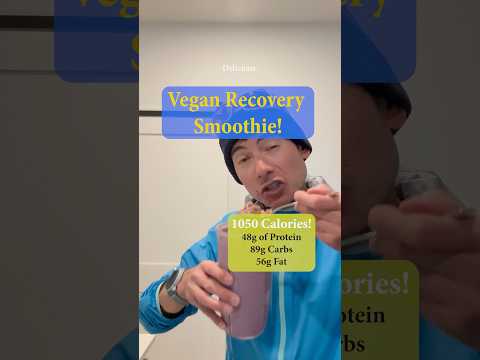 My running recovery vegan protein smoothie recipe! Full calorie and macro count. Eat and Run!
