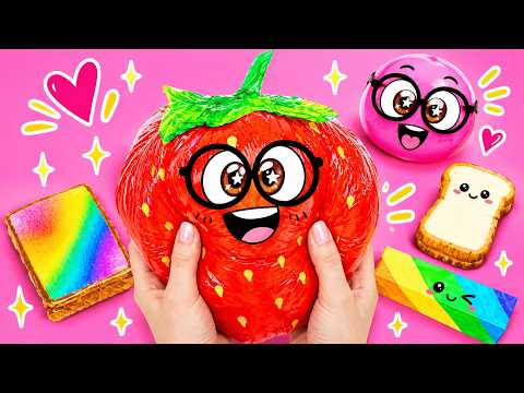 Cute DIY Food Squishies 🍞🍓 Simple Crafts Inspired by Slime Sam