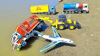 New Big Dumper Tipper Truck Accident Pulling Out Helicopter Jcb Crane ? Gadi Wala Cartoon Cs Toy