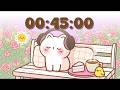 45 Minute Study Timer 🐱 Cozy Classroom Focus Music for Study & Concentration
