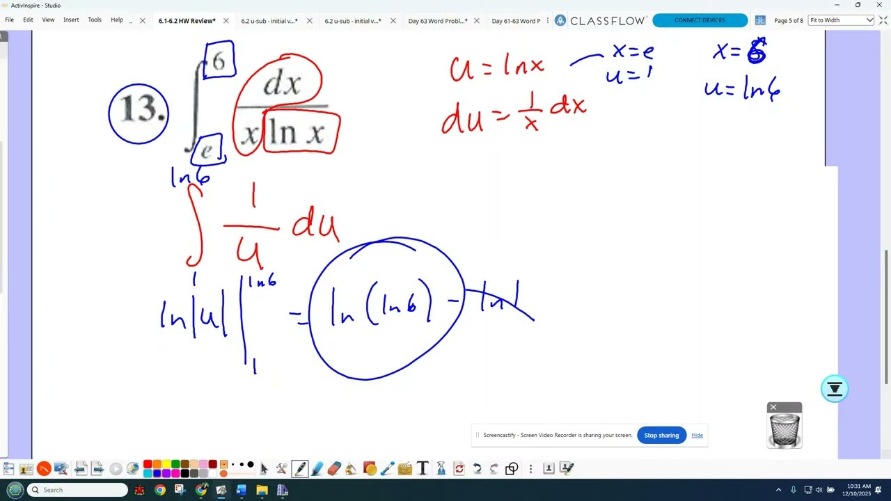 12-10-25 U-sub HW Review and Initial Value Pblms