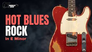 Fiery Hot Blues Rock | Guitar Backing Track in E Minor | 124 BPM