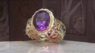 14K Gold Polished Byzantine and Gemstone Ring on QVC