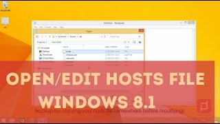 How To Open Hosts File On Windows 8.1