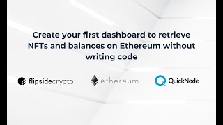 Create your first dashboard to retrieve nfts and balances on Ethereum with @Quicknode