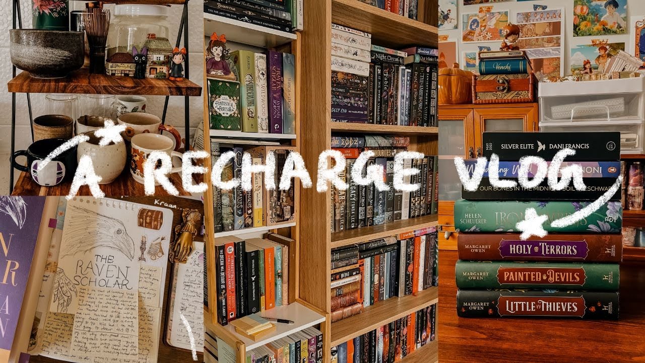 a recharge vlog! new bookshelf, new books, and new drink station!