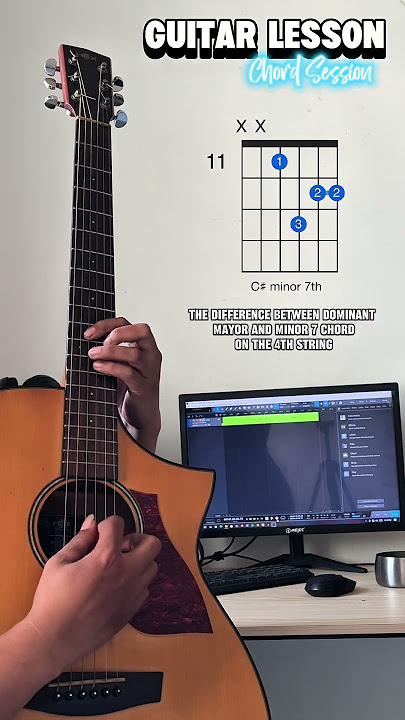 Guitar Lesson ‼️ Chords 7th On 4th Strings C#Maj7 C#7 C#minor7 #shorts