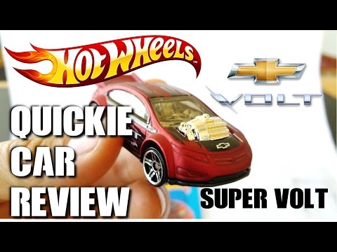 QUICKIE CAR REVIEW Hot Wheels SUPER VOLT - new for 2015 FULLY BLOWN OUT volt plug in electric car