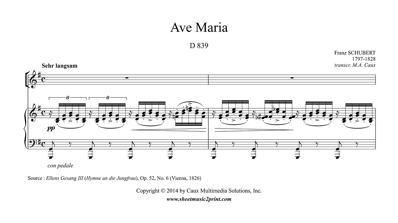 Schubert Ave Maria G Major A Newer Version Is Available Youtube