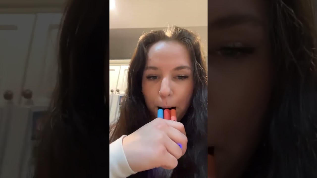 Teen girl tries vaping