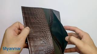 Genuine Leather Crocodile Pattern Qialino Mobile Phone Wallet Case, Myanmar Lifestyle Online Store screenshot 5
