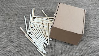 Look! What I Did With Cardboard and Wooden Sticks | Easy Home Decor and Storage Idea