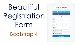 Bootstrap 4 Registration Form Net Worth